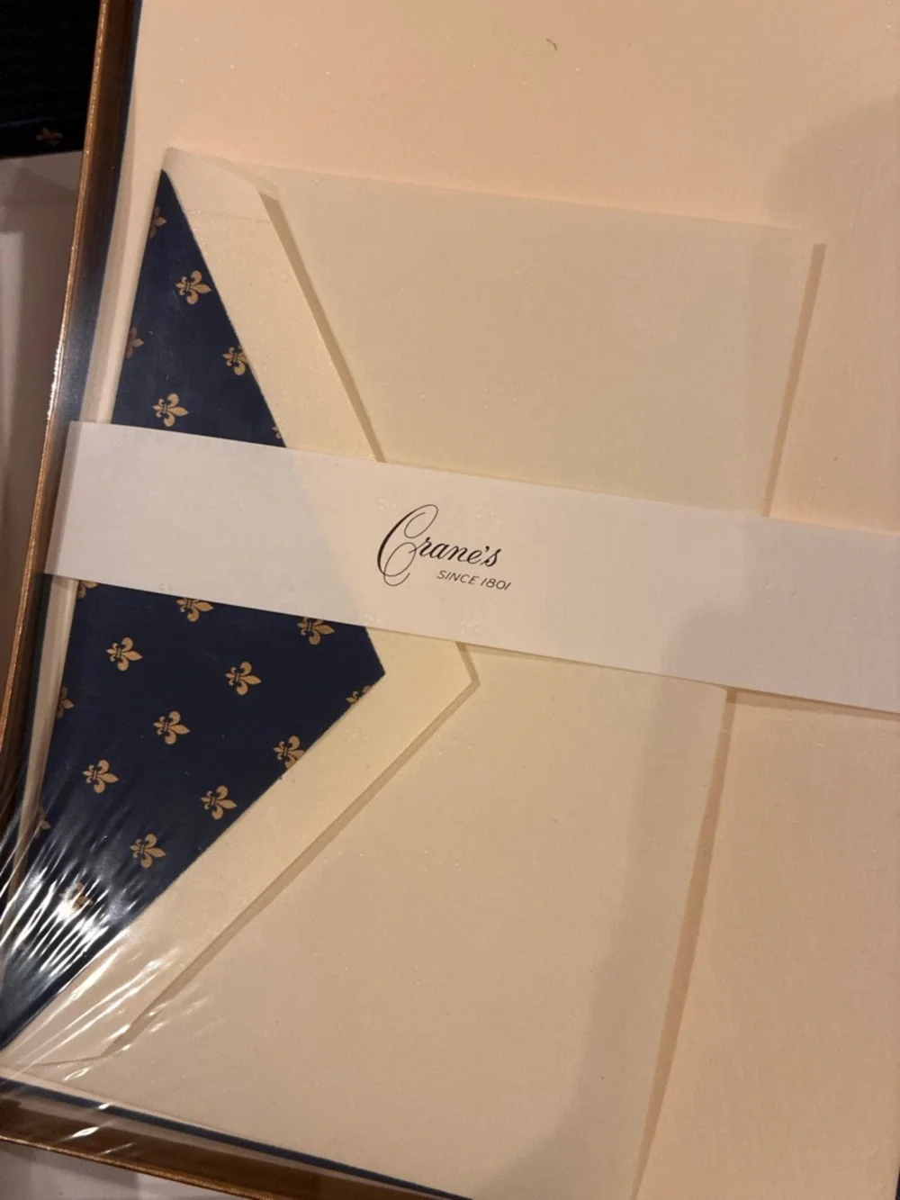 NWT Crane’s Stationary Set, Boxed, Sealed,  Fleur De Lis, New Vintage